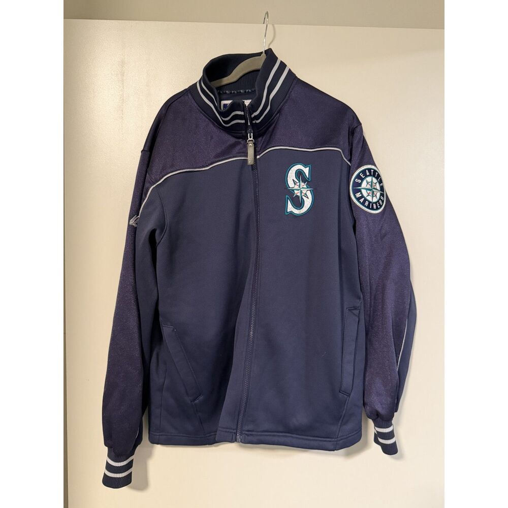Seattle Mariners Majestic Full-Zip Track Jacket Medium Men